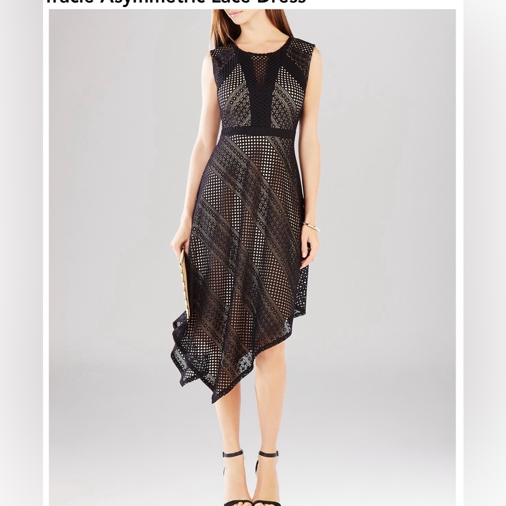 BCBG MAXAZRIA Tracie Asymmetric Lace Dress